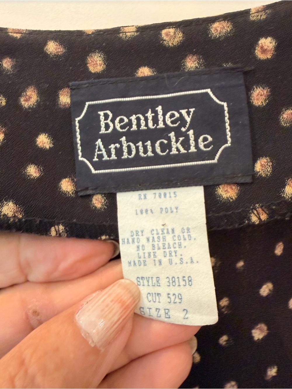 Bentley Arbuckle Black Lightweight Flirty Skirt Gold Dot Print Slight Sheer Sz 2 - Picture 10 of 12